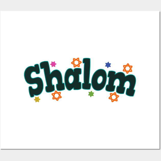 Shalom - Hebrew Word - Peace & Harmony, Jewish Gift For Men, Women & Kids Wall Art by Art Like Wow Designs